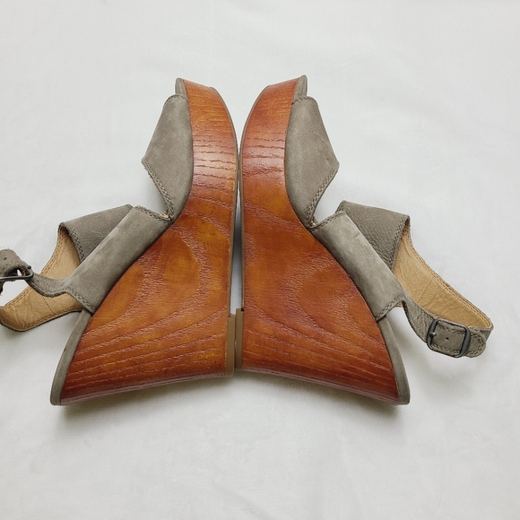 NEW LUCKY BRAND lattela wedge slingback leather sandals - Picture 4 of 6